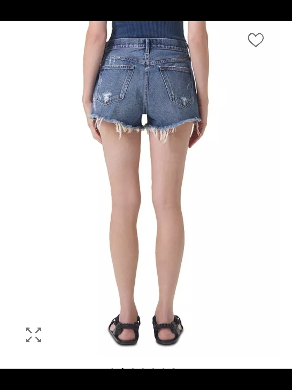Agolde High Waist Distressed Denim Shorts Size 28